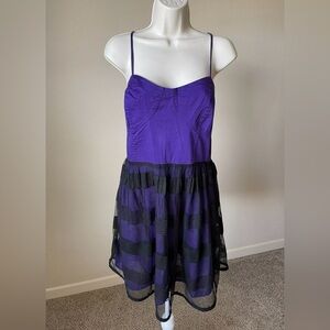 Aeropostale Women’s Purple & Black Mesh Adjustable Strap Mini Sundress s XL